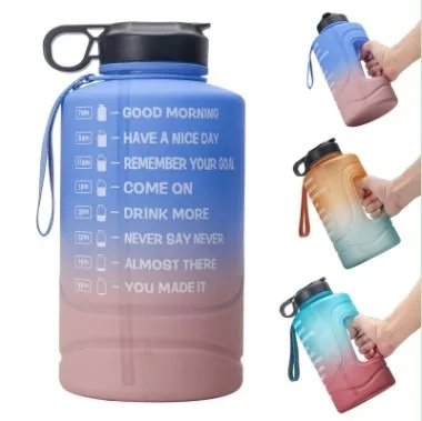 

Water Bottle Straw Sports Kettle Timeline Measurements BPA Free Sports Large Capacity Drinking Bottles Gym Tool Fitness Jugs