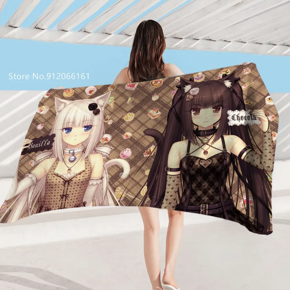 Прямоугольное пляжное полотенце Nekopara с 3D принтом сексуальные девушки пляжный