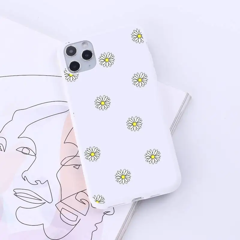 

Daisy Flower plant pattern Phone Case Candy Color for iPhone 6 7 8 11 12 s mini pro X XS XR MAX Plus
