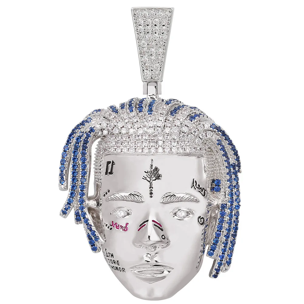 GUCY персонализированные Рэппер XXXTentacion кулон ожерелье Iced Out CZ цепи мужские хип хоп панковские шармы Ювелирные изделия Подарки - Окраска металла: silver