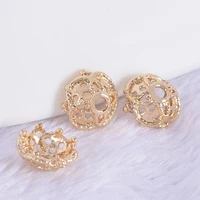 7mm hollow flower cap wholesale factory direct supply bracelet beaded spacer bead cap 24k gold copper torus accessories