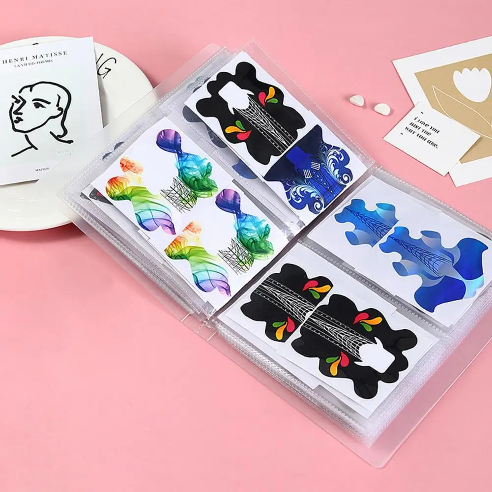 

Nail Sticker Storage Book Wear Resistant Transparent Smooth Edge Manicure Nail Art Tools Sticker Album for Salon
