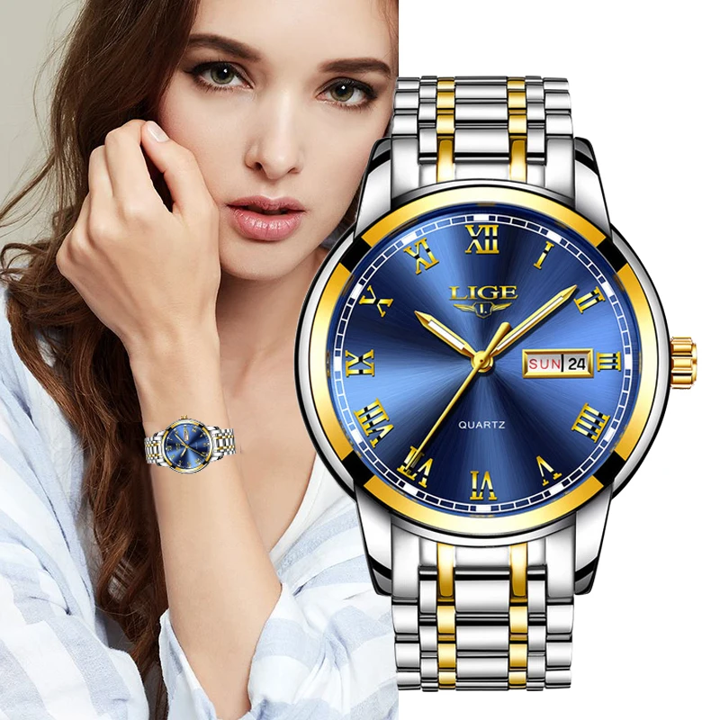 

LIGE Women Watches Top Brand Luxury Gold Ladies Quartz Wristwatch Elegant Dress Watch Relgio Feminino Clock Montre Femme Gift