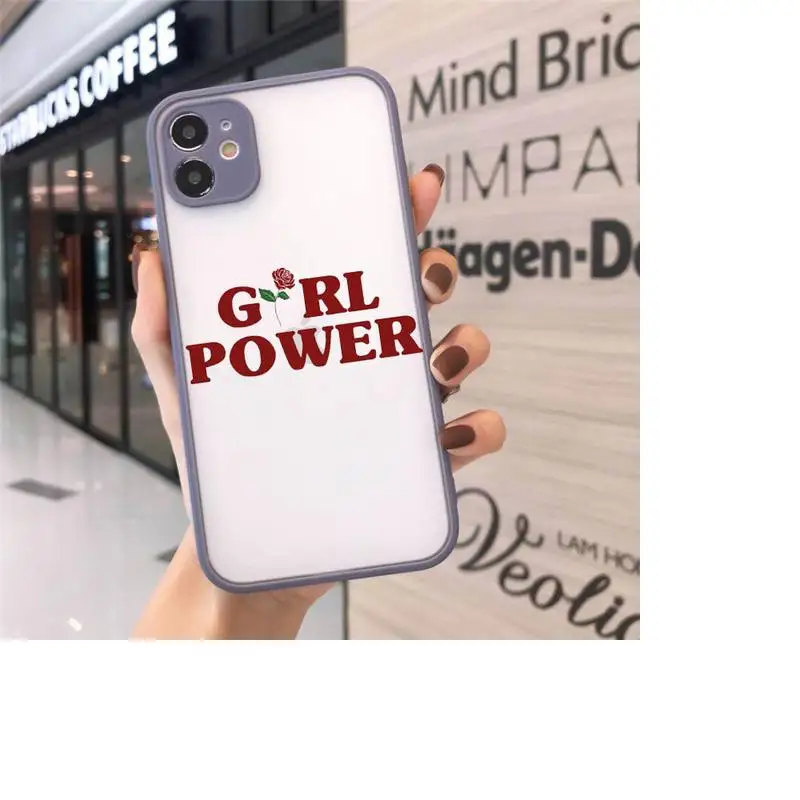 

Minimal Girl Power Feminist Aesthetics Phone Cases matte transparent For iphone 7 8 11 12 plus mini x xs xr pro max cover