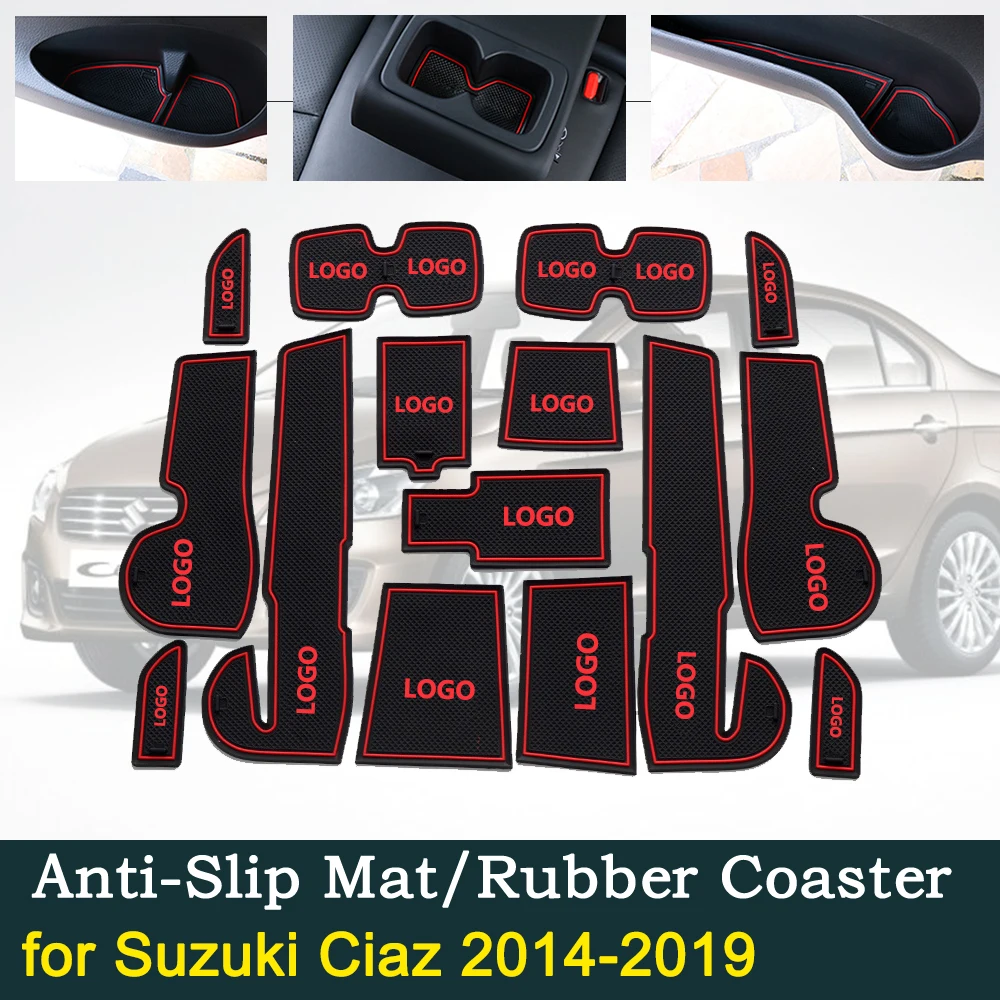 Нескользящие резиновые коврики для дверей автомобиля накладки Suzuki Ciaz 2014 ~ 2019 2015