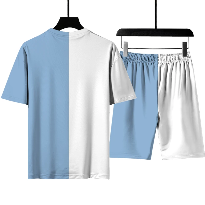 

2021 Digital Printing Tracksuit Man Sets Brand Boss Summer Thin Men's And Women's Sportswear Suit Two Piece T-shirt + Short