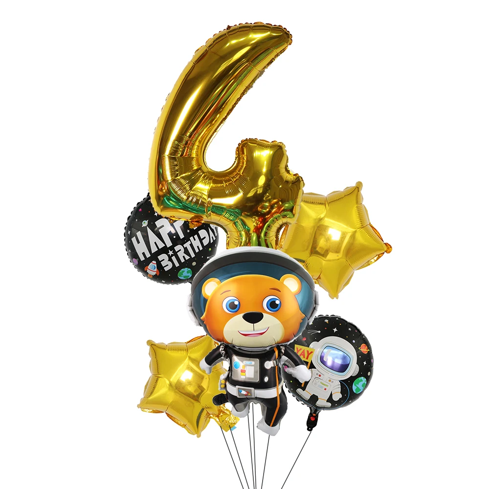 Набор воздушных шаров 6 шт. фольгированные воздушные шары в стиле космоса ракеты