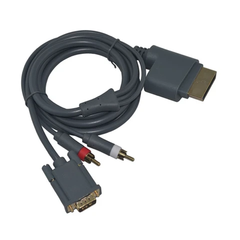 100 шт. высококачественный HD VGA + 2 RCA кабель тонкий Видео Аудио AV ПК монитор VGA кабель соединитель для Microsoft для Xbox 360