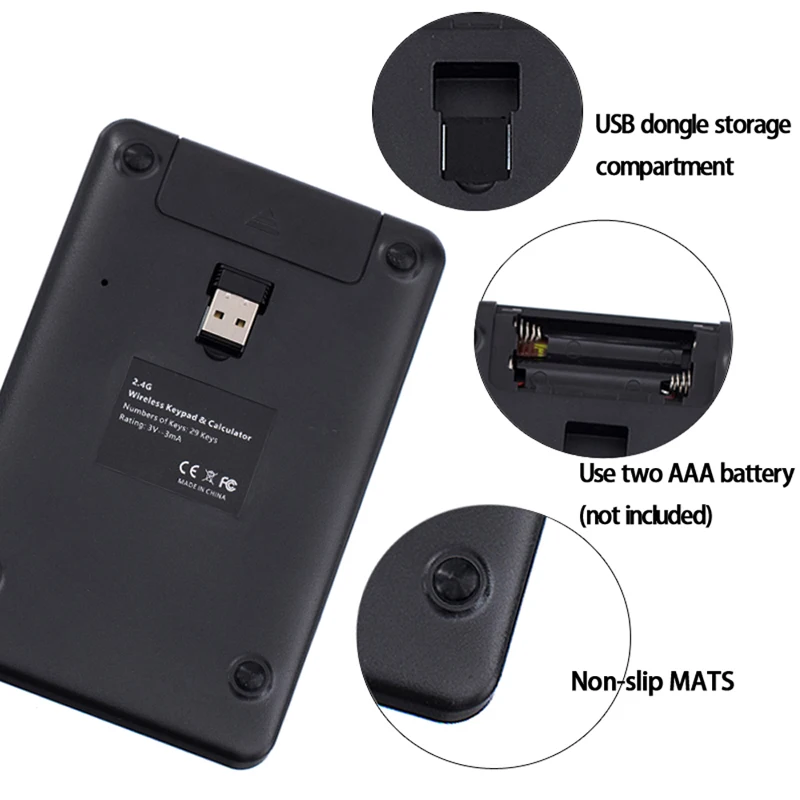 Клавиатура 29 клавишная беспроводная цифровая клавиатура 2 4G USB калькулятор и ПК в