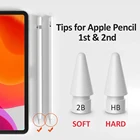 Сменные наконечники для Apple Pencil 2 1, твердые наконечники для Apple Pen 2B и HB, мягкие наконечники для iPad, Apple Pencil 1-го 2-го поколения