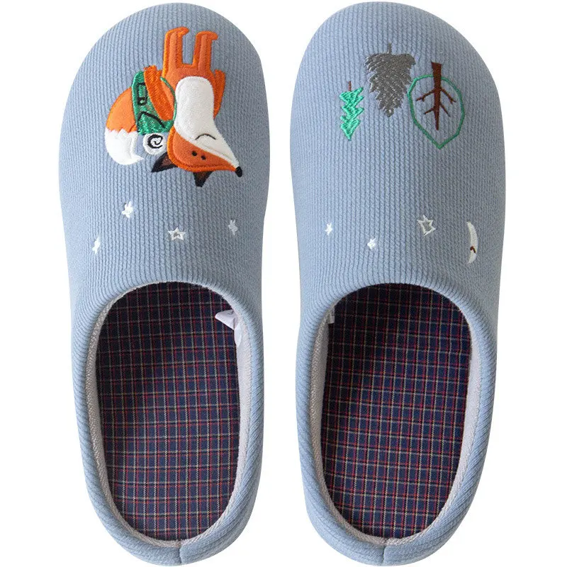 light blue Женские домашние тапочки; нескользящие домашние хлопковые тапочки для влюбленных; коллекция года; сезон осень-зима; женские и мужские домашние тапочки; SH08281 - Цвет: light blue