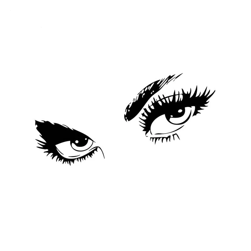 

15 см * 8 см, привлекательные красивые Великолепные глаза, автомобильная наклейка, черный/серебристый винил, автомобильная наклейка, популярн...