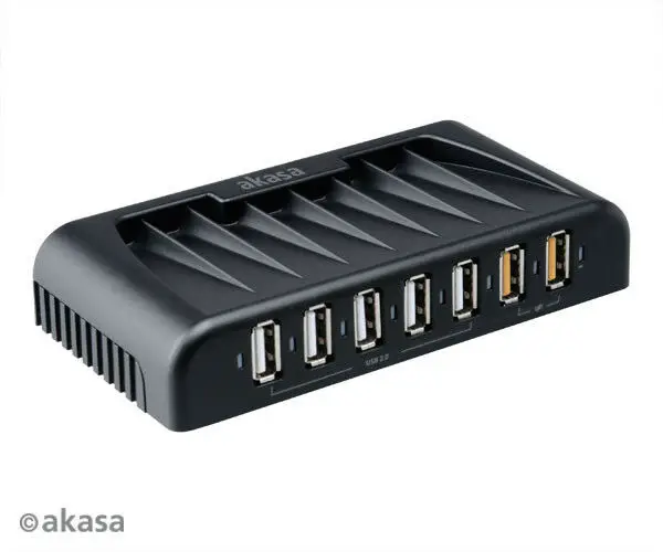 

Akasa AK-HB-12BKCM Connect7FC 2 Fast Charging Ports with 5-Port USB Hub