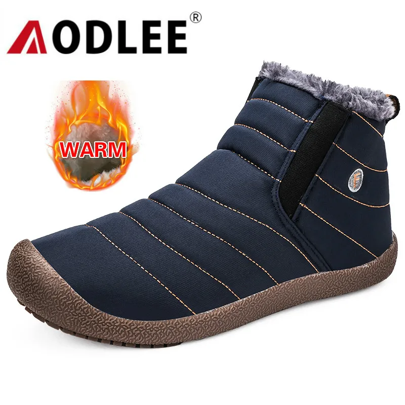 AODLEE/модные зимние мужские ботинки водонепроницаемые для мужчин ботильоны теплая