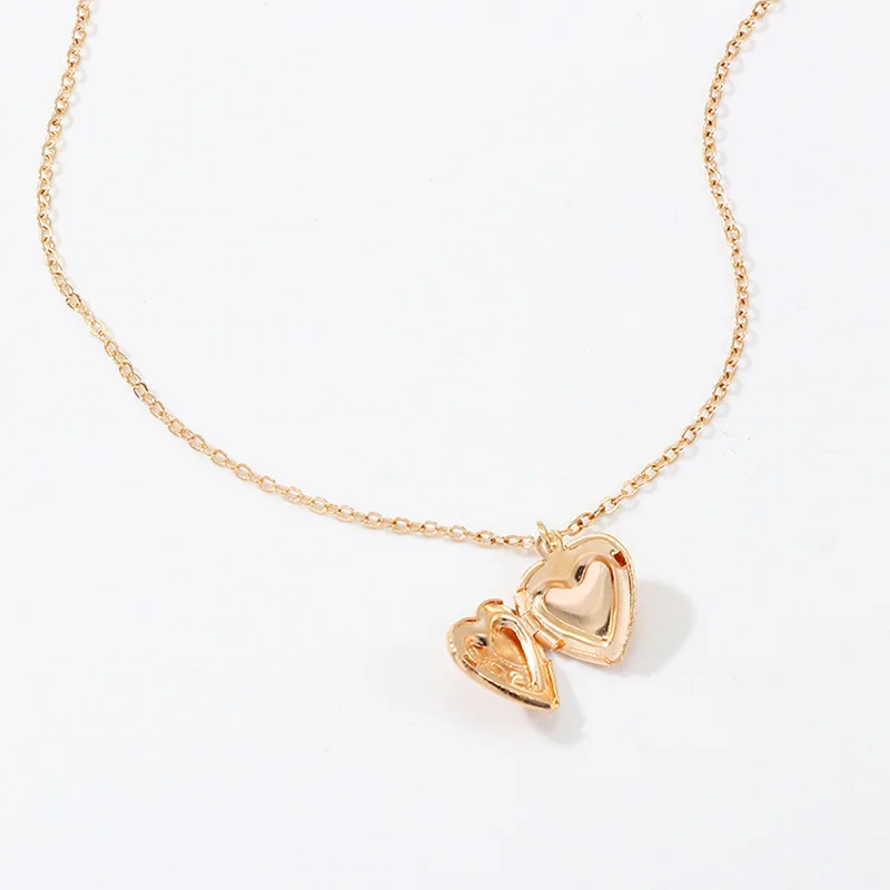 FIMAODZ ожерелье с открытым персиковым сердцем Модная креативная металлическая