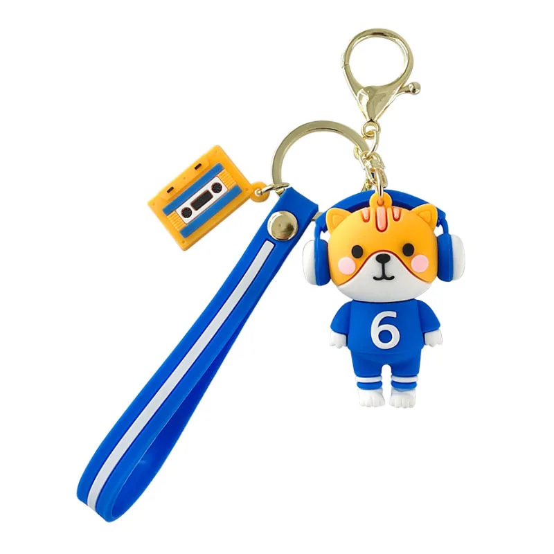 

New Fashion Cartoon Earphone No. 6 Cat Keychains Cute Cat Key Chains Key Ring Lady Car Bag Lovers Pendant Key Rings Gift