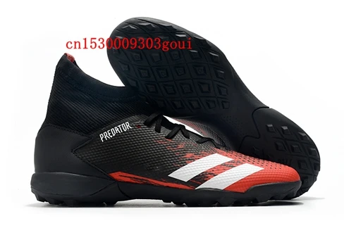 

2020 Original mens soccer shoes high ankle fooTbaLls bOOTs SUperFlys TF IC indoor black turf sOcCEr cLEAts Boot