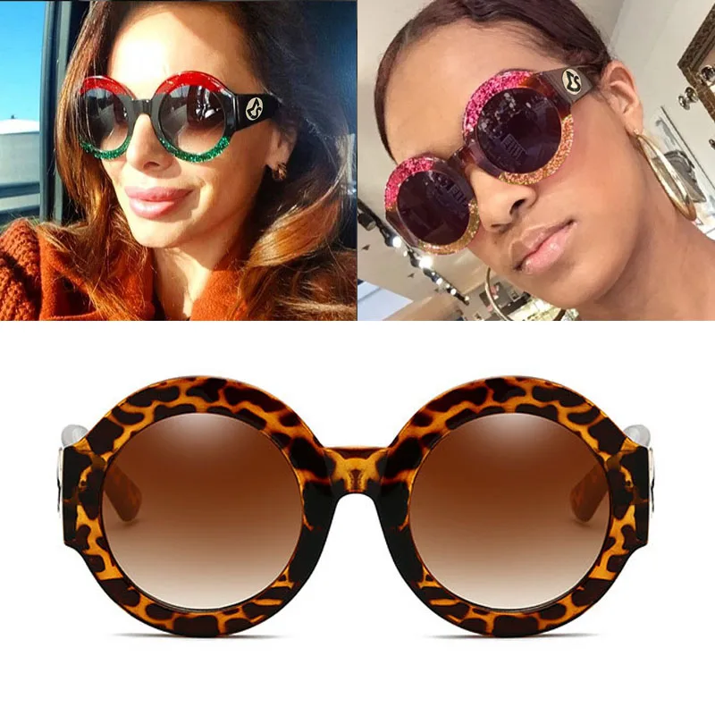 Брендовые роскошные солнцезащитные очки FEISHINI женские модные круглые большие
