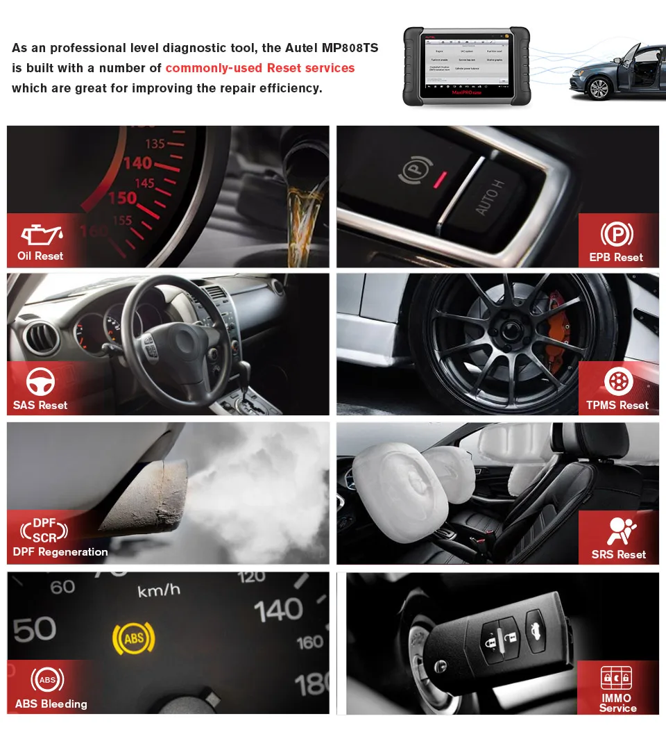 AUTEL MaxiPRO MP808TS автомобильный диагностический сканер OBD2 автоматический диагностический инструмент для сканирования TPMS автомобильный сканер Профессиональный Универсальный сканер для диагностики авто