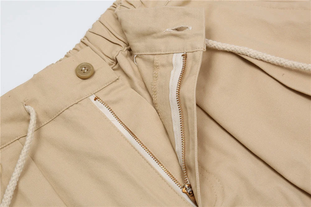 

IEFB Mens Drawstring Elastic Waist Knee Lengt Shorts White Black Casual Loow Wide Leg Shorts 2021 New Fashion Summer Shorts 8050