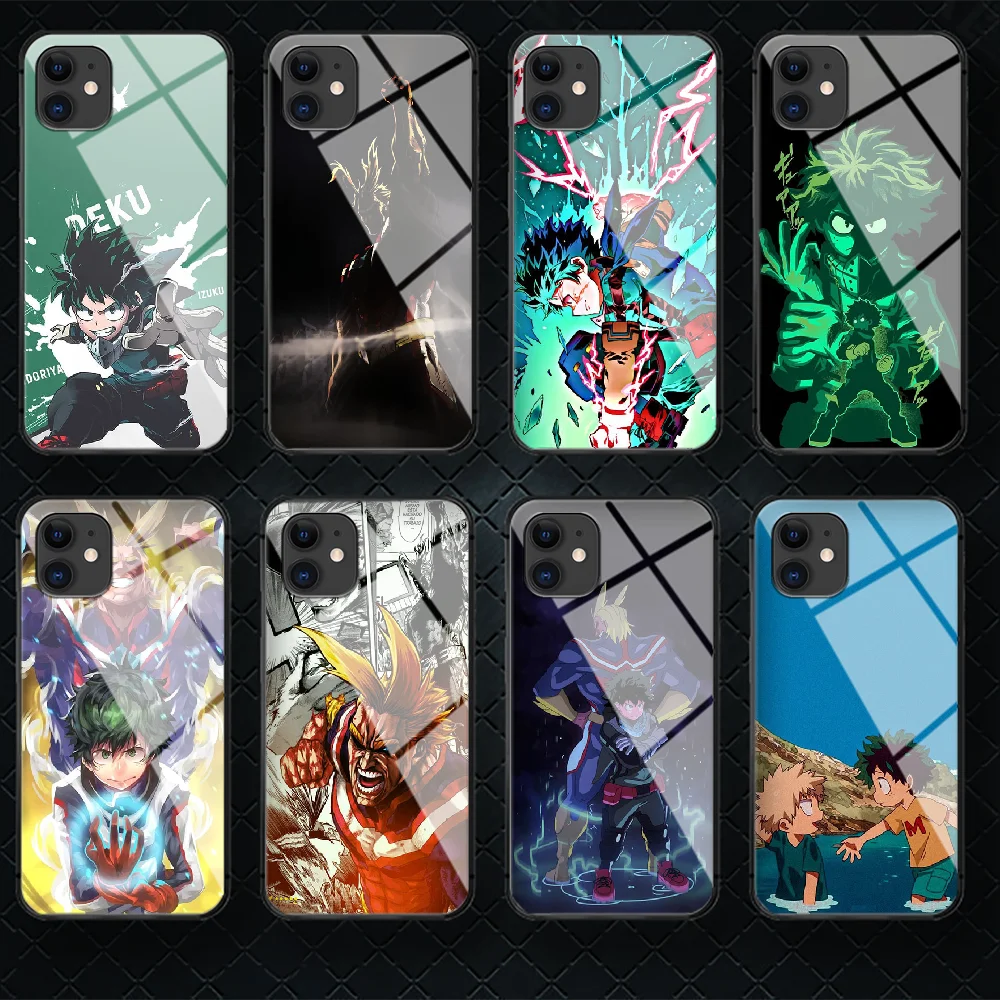 

My Hero Academias Tempered Glass Phone Case Cover For IPhone 5 6 7 8 11 12 S Plus Xr X Xs Pro Max Mini Se 2020 Black Luxury