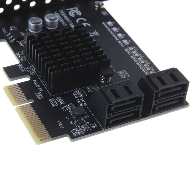 

PCI Express Raid Card 4Port SATA 3.0 Add On Card 9230 Chipset Compliant with PCI-E Specification Revision 2.2 for PC Accessories