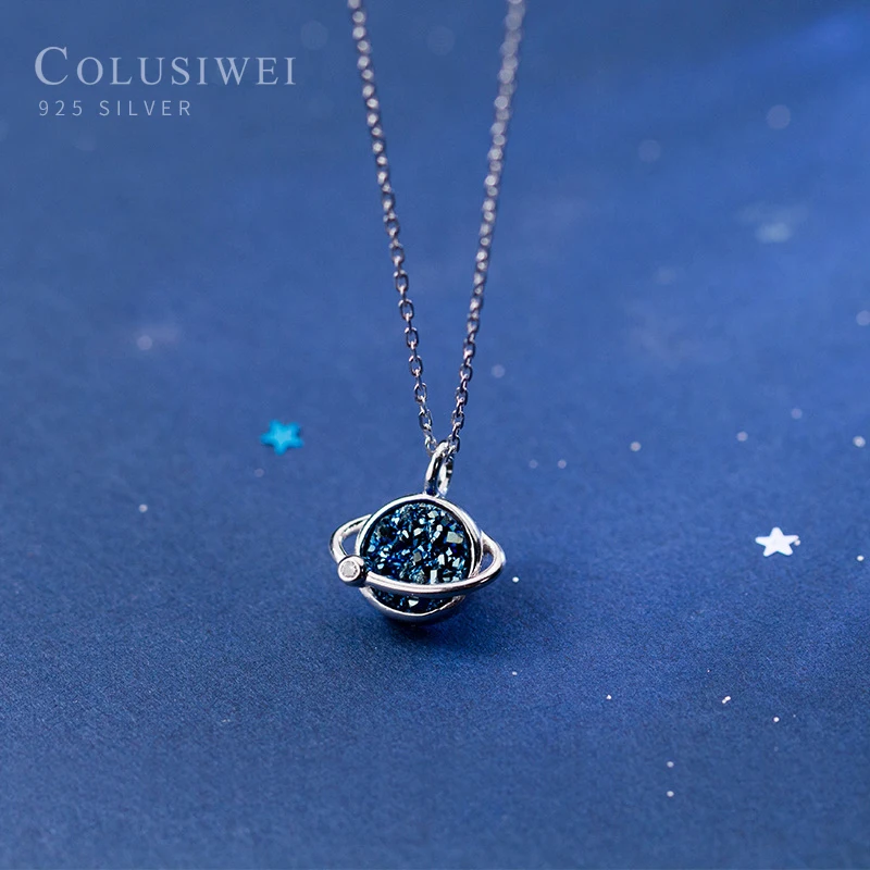 Colusiwei яркий чокер со звездой ожерелье для женщин Мода планета дизайн 925 Серебро