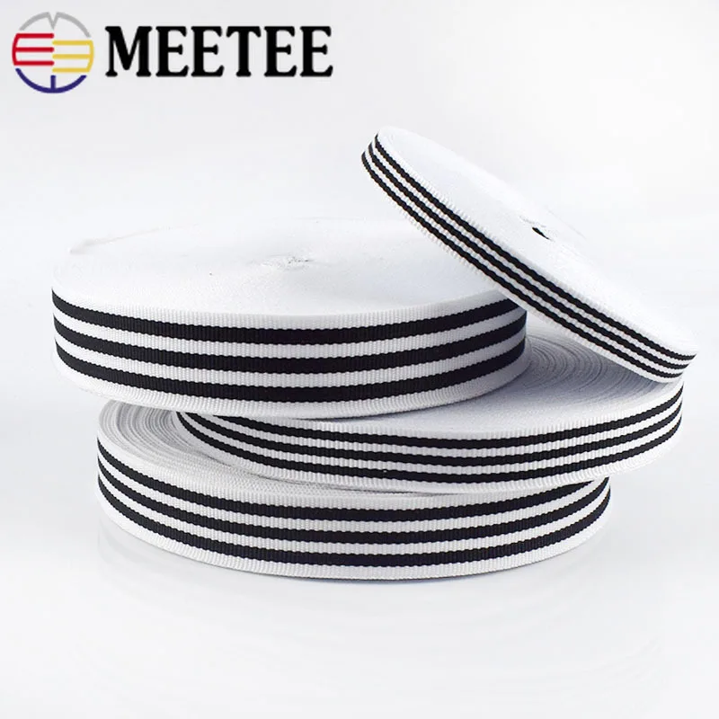 30Meters Black White Stripe Polyester Webbings Bag Backpack Strap Belt Ribbons Bias Binding Tapes Gift Wrapping DIY Accessories | Дом и сад