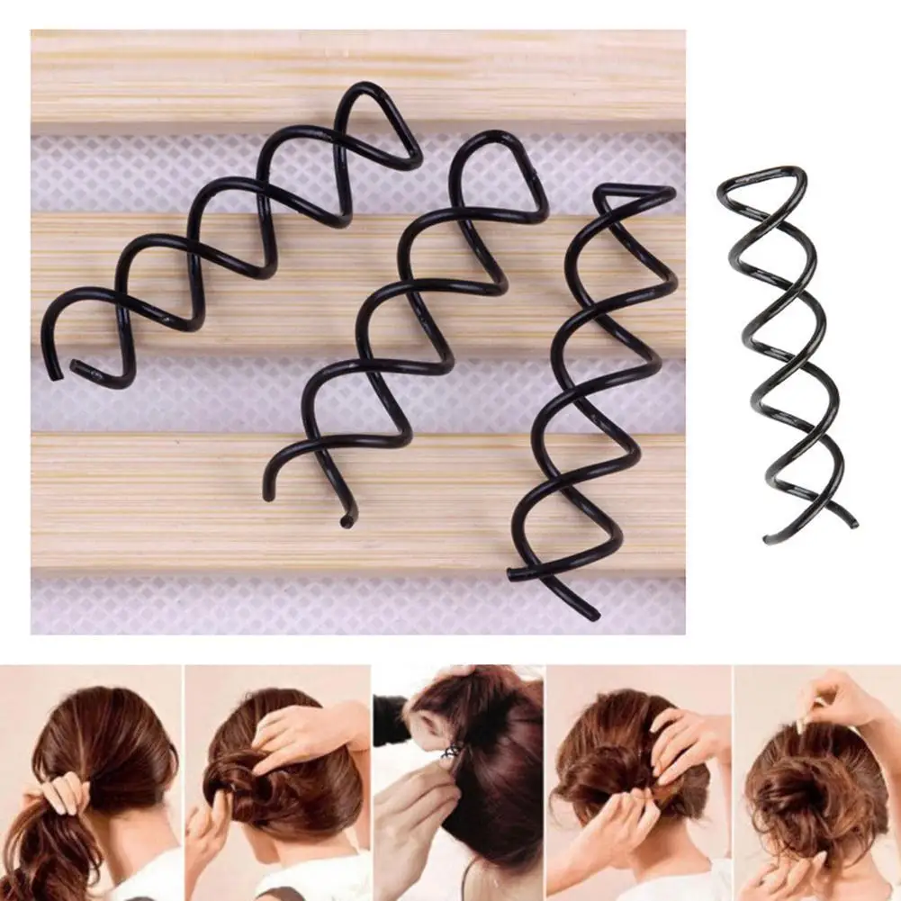 

Spiral Shape Fixed Hairpins For Women Girl Hair Headwear Invisible Hair V9Z0 Buns Curling Accesso Styling Hair Clips Tools D5F3