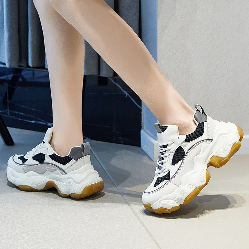 

Platform Chunky Sport Shoes Woman Sneakers Women's Running Shoes Dad Thick Soles Student Ladies Mixed Colors Footwear