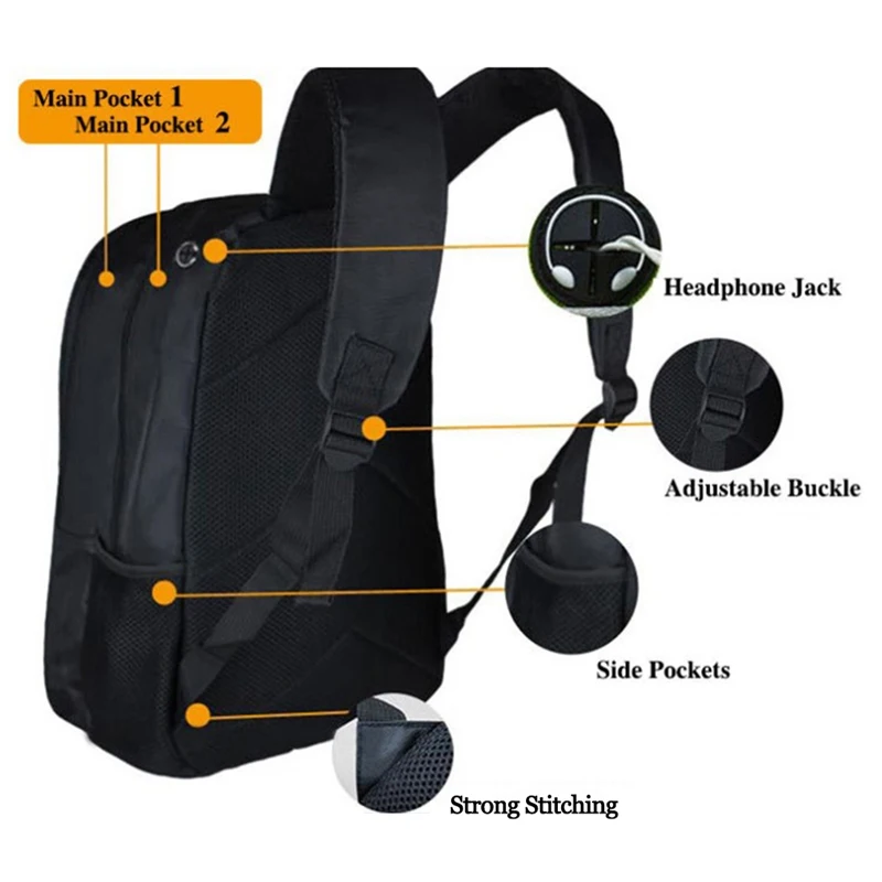 

3PCS/Set Anime Demon Slayer Backpack Tanjirou Nezuko Shoulder Bag Pencil Case Cartoon Hip Hop SchoolBag Travel Bag Storage Bag