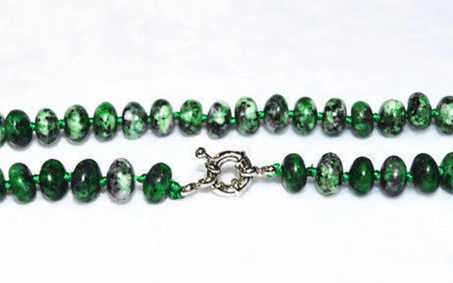 918 + Новый 5x8 мм зеленый красный рубиновый цоизит ожерелье 18&quot |