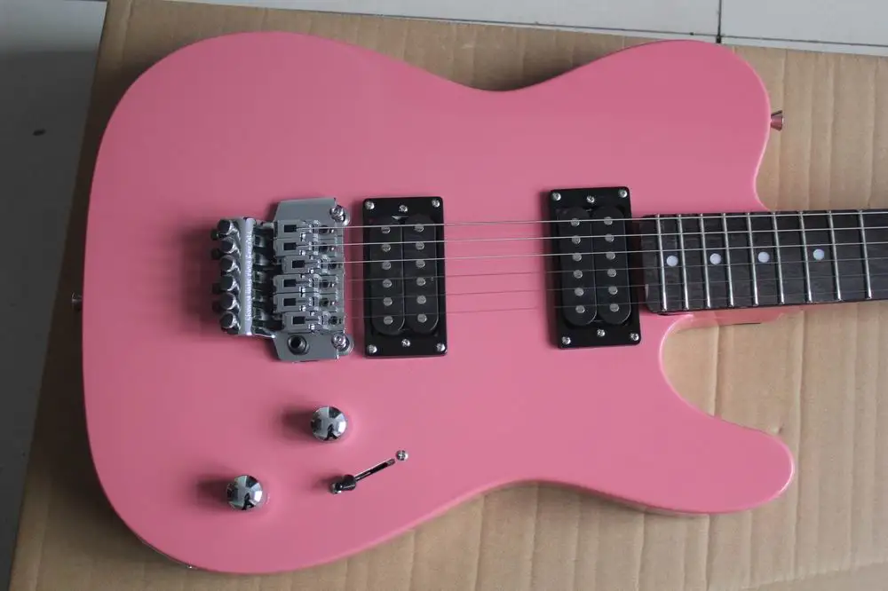 Оптовая продажа китайские гитары новая модель электрической Tel в розовом цвете