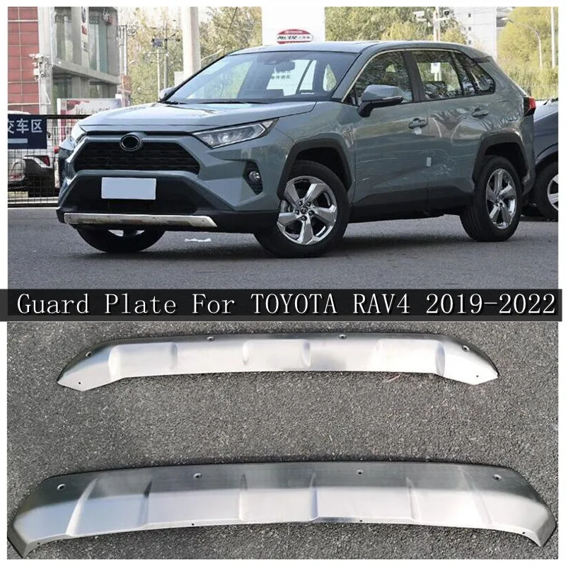

2 шт./1 комплект, защитная пластина для переднего и заднего бампера автомобиля из нержавеющей стали для TOYOTA RAV4 2019 2020 2021 2022