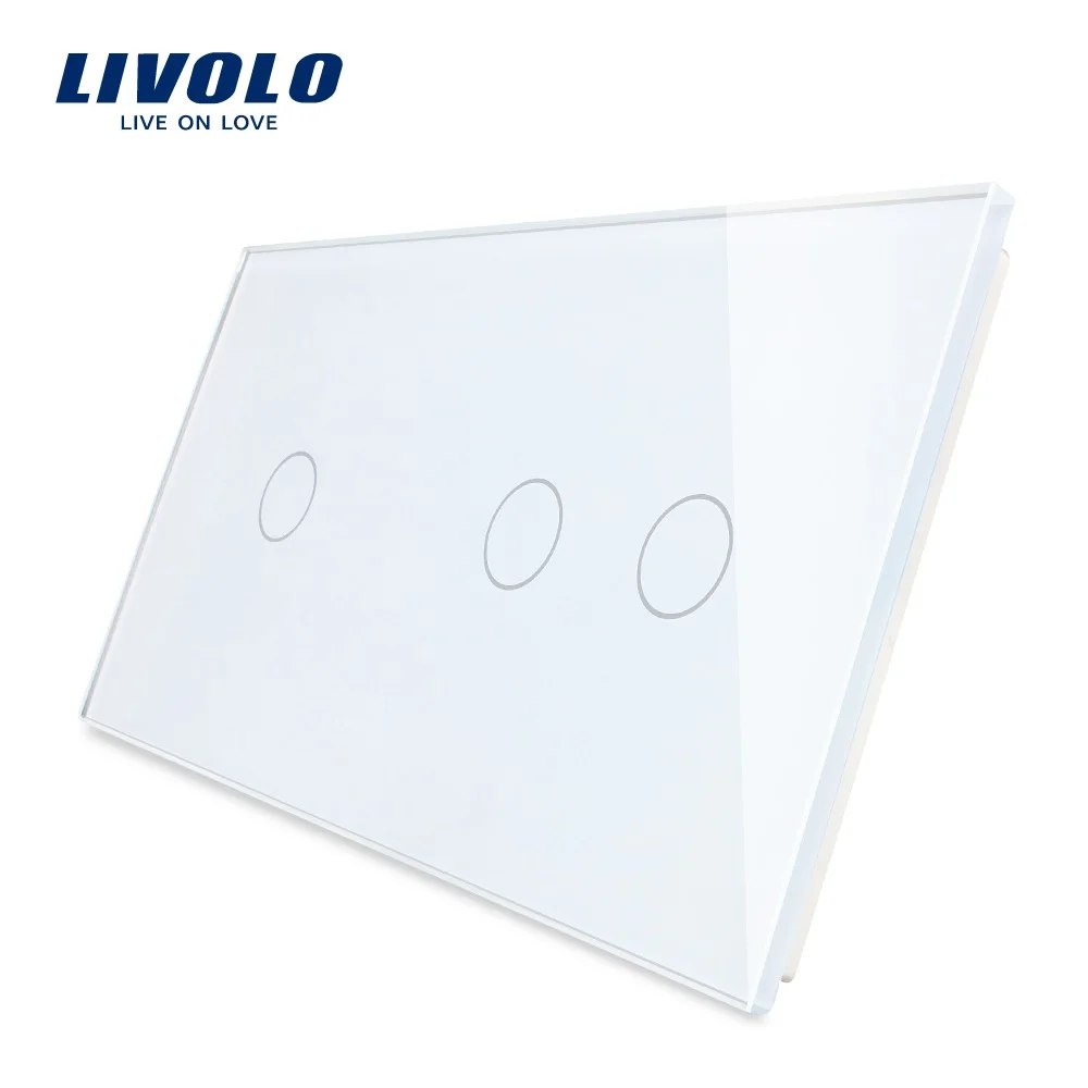 

Livolo Double Switch Panel ,Luxury Pearl Crystal Glass, 151mm*80mm, Plate Only EU Standard, VL-C7-C1/C2-11