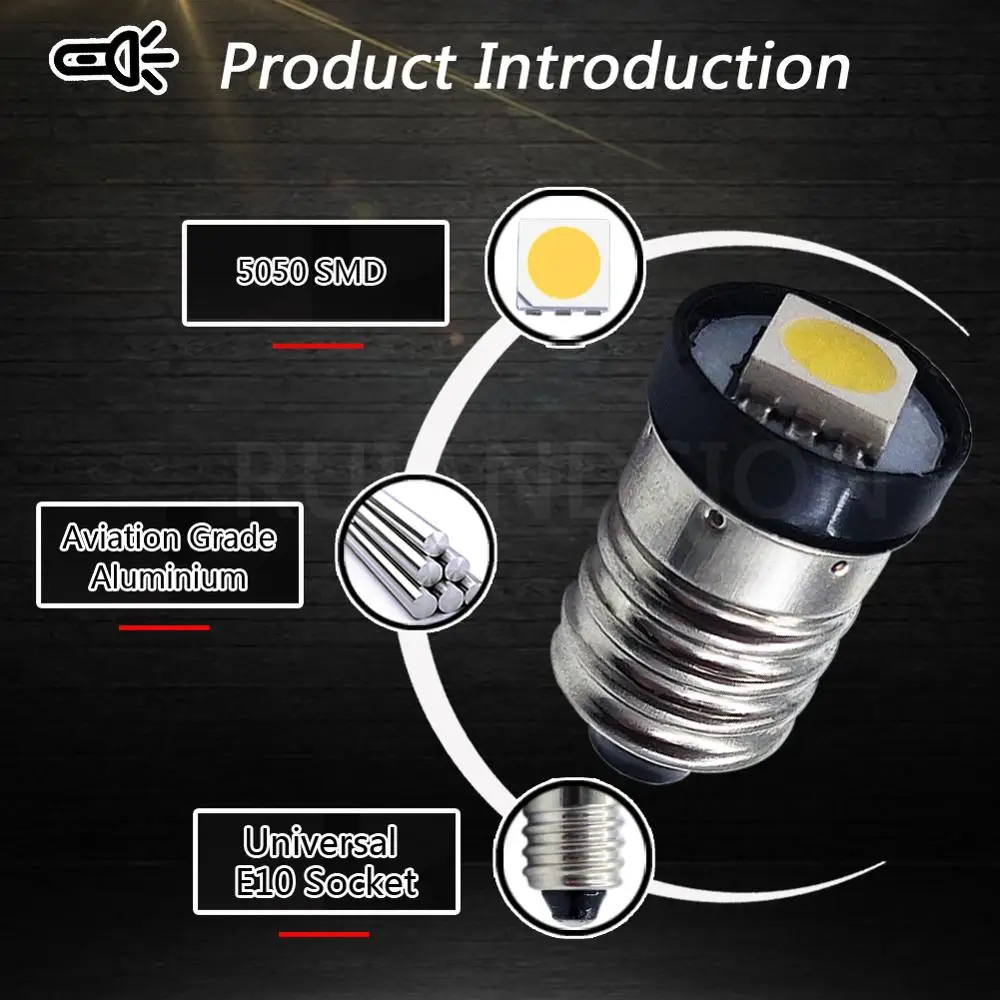 Комплект из 2 предметов 3V 6 в 12 В 24 постоянного тока 4300K E10 5050SMD с зажимом медной