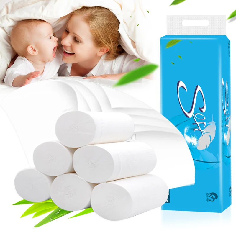 

12 рулонов туалетной бумаги оптом рулон банной ткани Ванная комната белый мягкий 4 слоя для дома BMF88