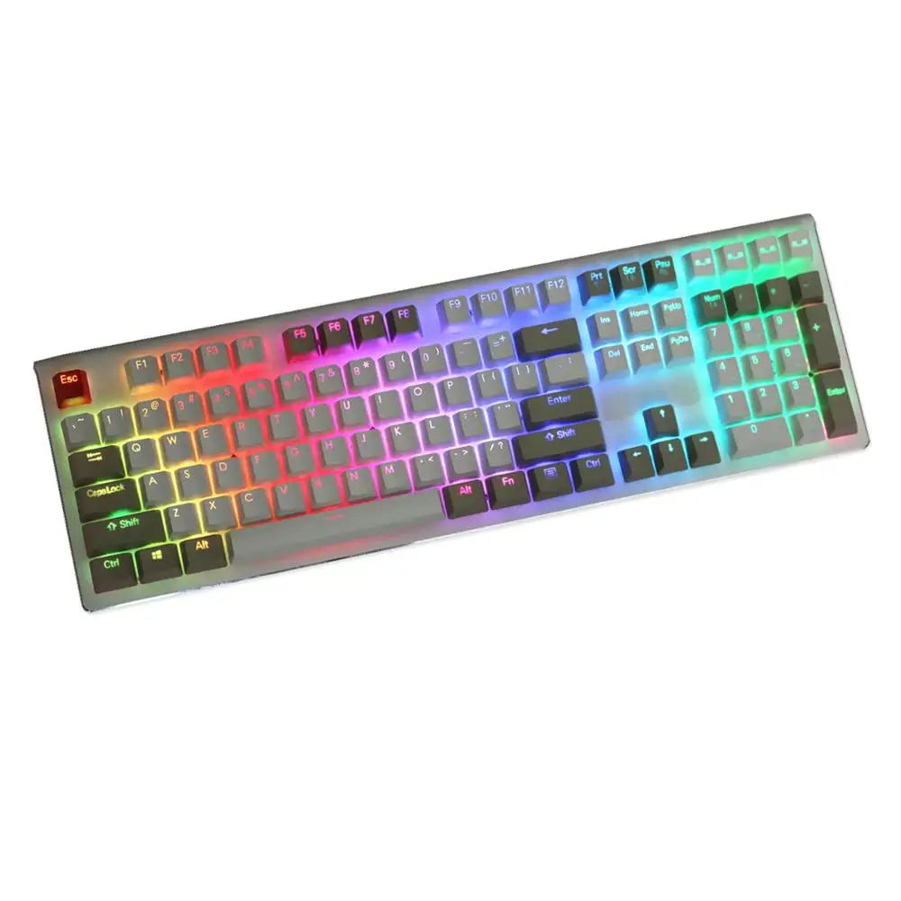 

Gray White 87/104 Keys Double-shot Backlit PBT keycap OEM profile MX switch For cherry/NOPPOO/Flick/Ikbc Only sell keycaps