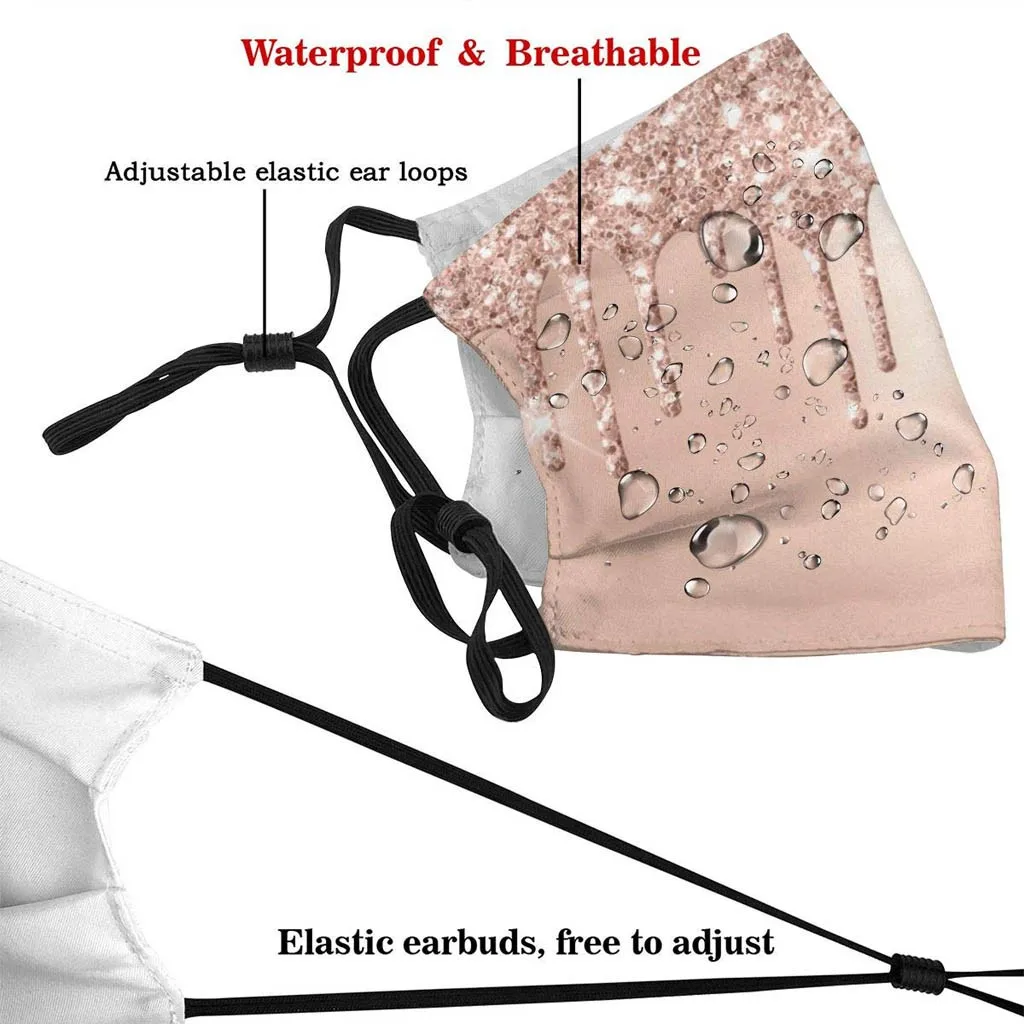 

Shiny Printing face mask Protective Party Mask Mask+ 2pcs Filter Pm2.5 Protective Mask mondkapjes wasbaar face mask Masque