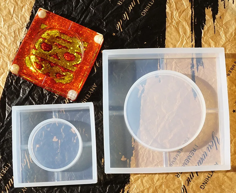 1 шт. Большая квадратная силиконовая форма для зеркала пепельница рукоделия