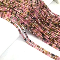 natural stone beads round faceted scattered beads tourmaline small beaded for jewelry making diy necklace bracelet accessories