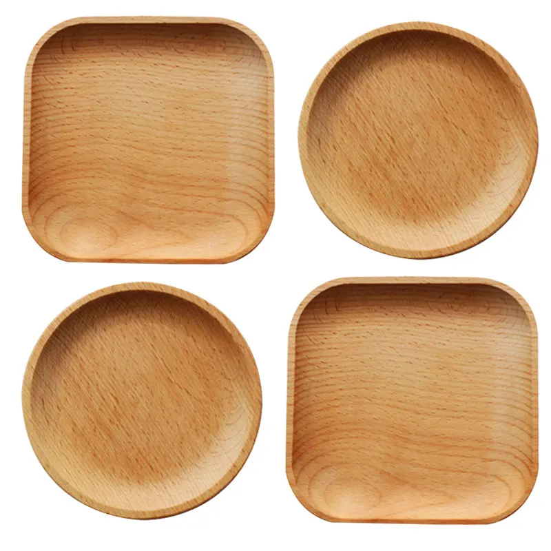 Десертная тарелка из бука цельного дерева поднос для закусок Западная еда