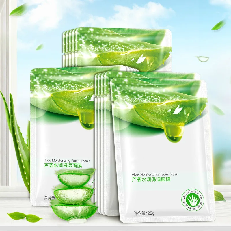 

1PC Aloe Hydrating Moisturizing Mask Moisturizing Oil Control Moisturizing Shrink Pore Skin Care Mask