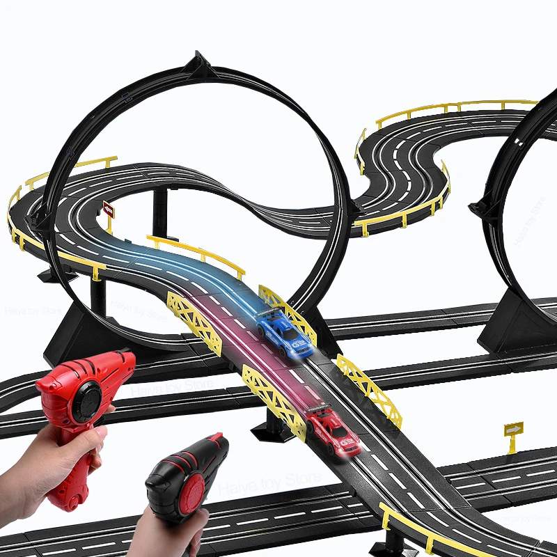 Speed Challenge Electric Powered Slot Car Racing Kids Toy Race Track Set Includes 2 Hand Controllers Featuring 1:43 Scale | Игрушки и