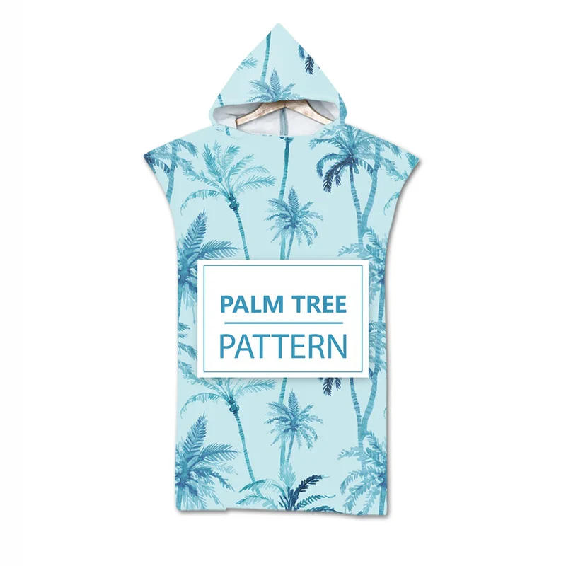 

New leaves geometry Towel Adult Microfiber Dressing Robe Hooded Bath Towel Swimming Surfing Beachwear