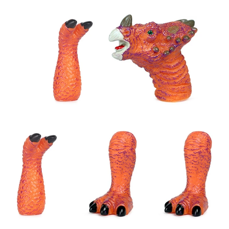 

5pcs/set Dinosaur Animal Finger Puppet Children Early Education Puzzle Toy Y4UD