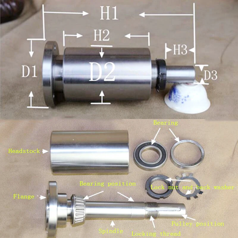 

80/100/маленький шпиндель токарного станка, Высокопрочное винтовое соединение, токарный станок для деревообработки, головка в сборе, с фланце...