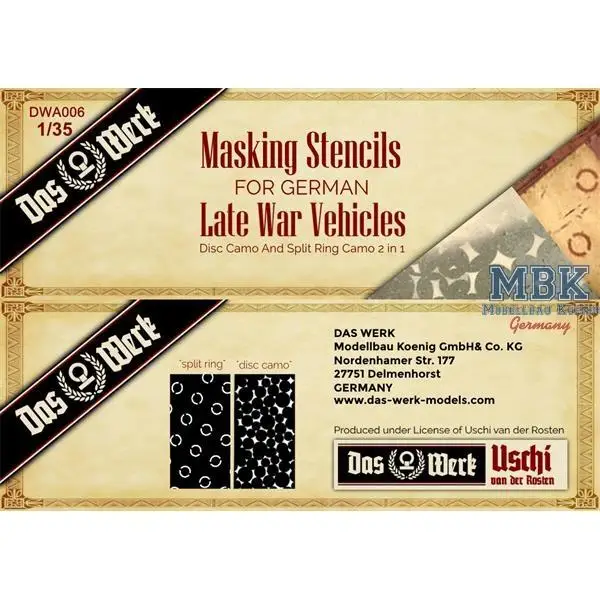 

Das Werk DWA006 1/35 German late camouflage spraying masking paper