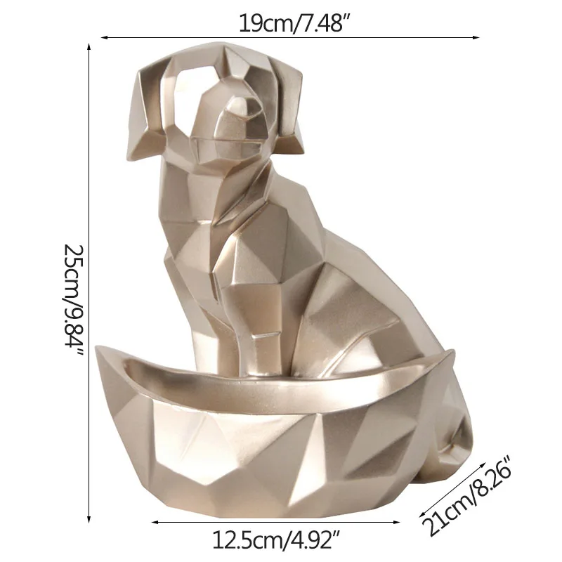 

Nordic Lucky Dog Key Storage Box Jewelry Sundries Holder Cat Figurine Animal Statue Desktop Decor Home Decoration Wedding Gift