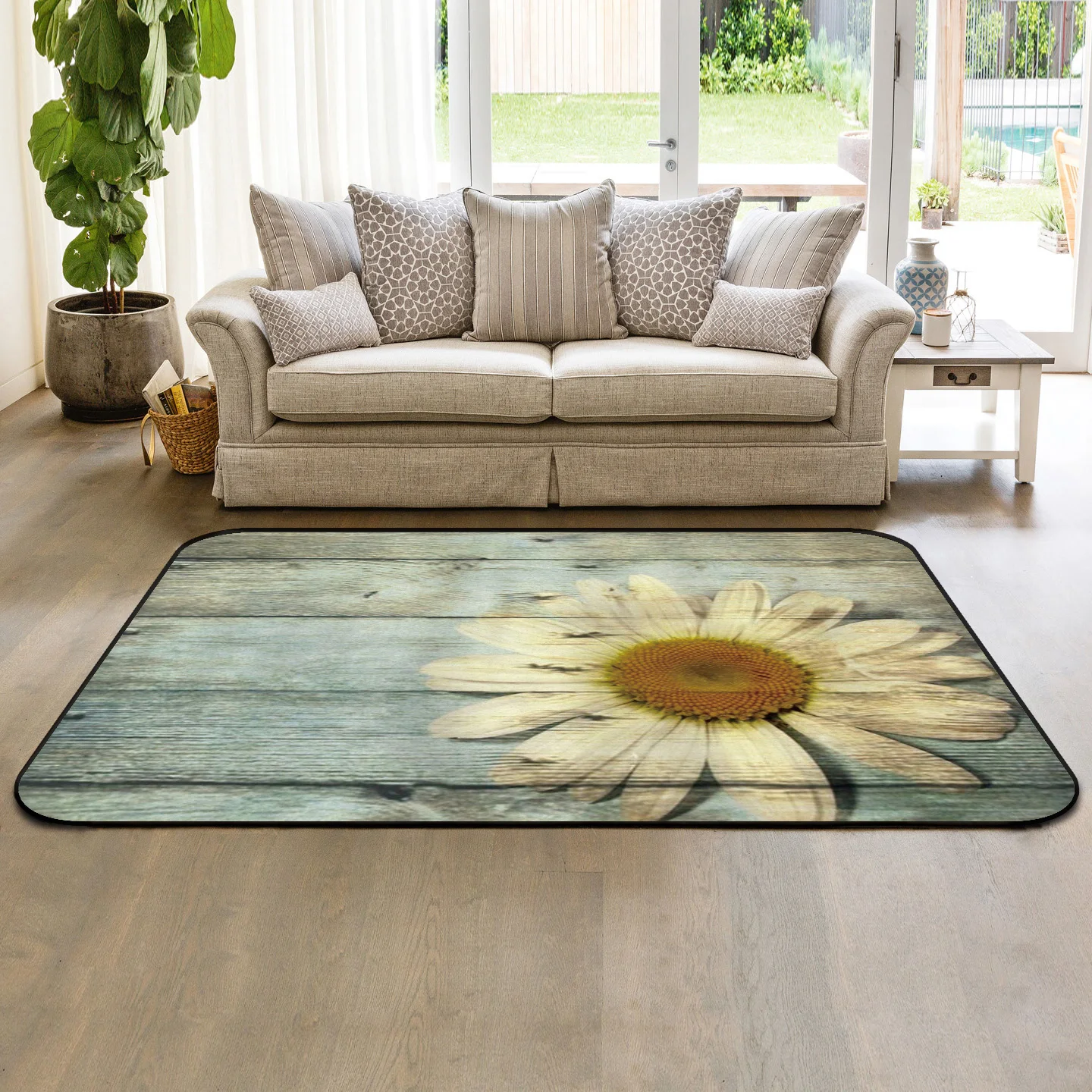 CHARMHOME мягкий ковер Противоскользящий подсолнечное дерево деревенский для